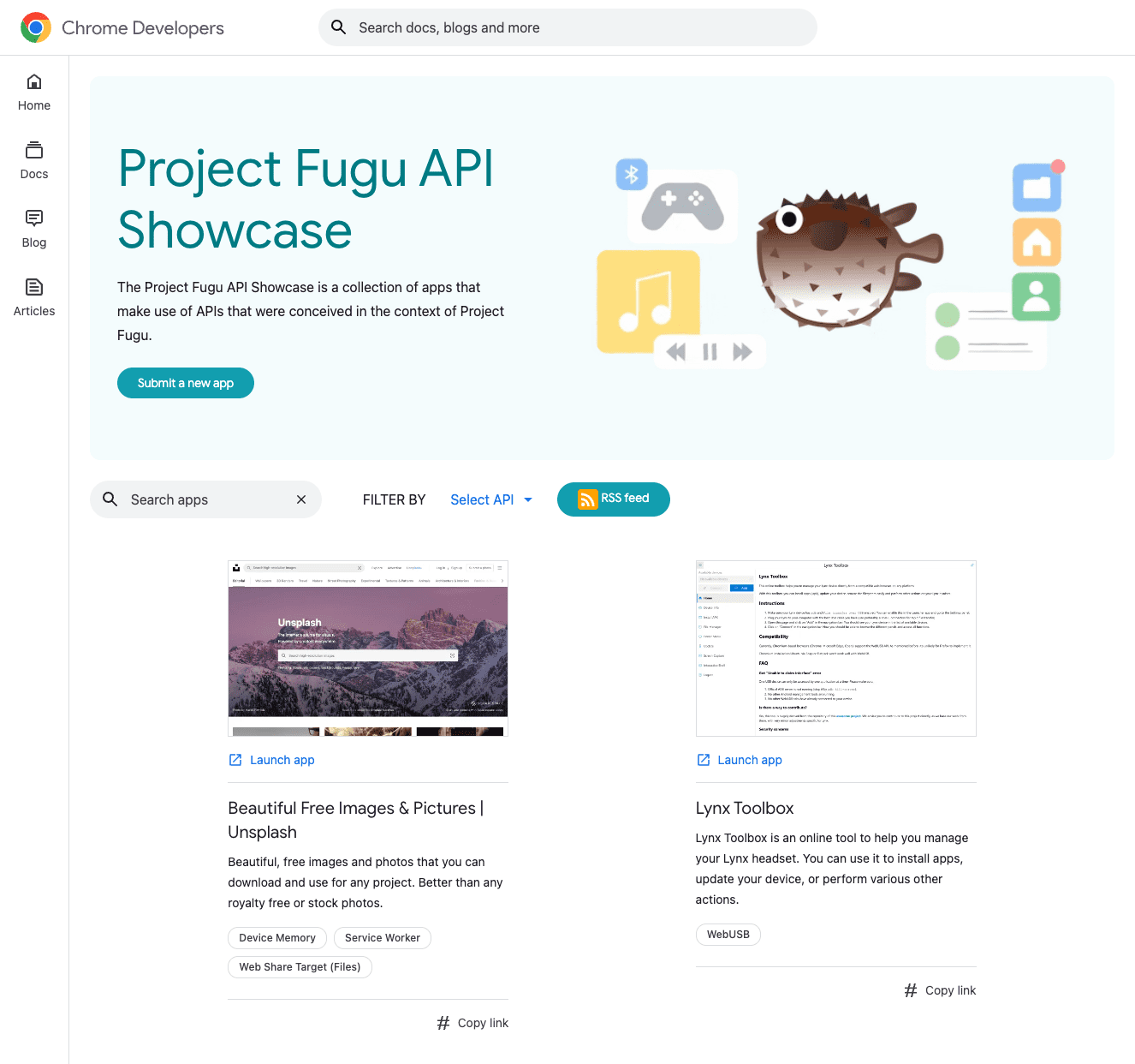 عرض Project Fugu API