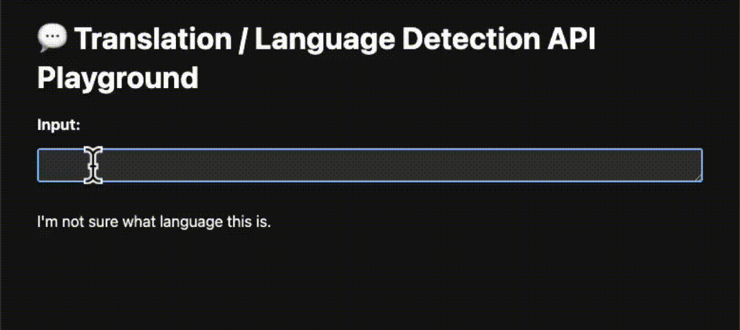 Preview the language detection demo