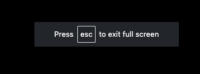 全画面モードを終了するには Esc キーを押します。