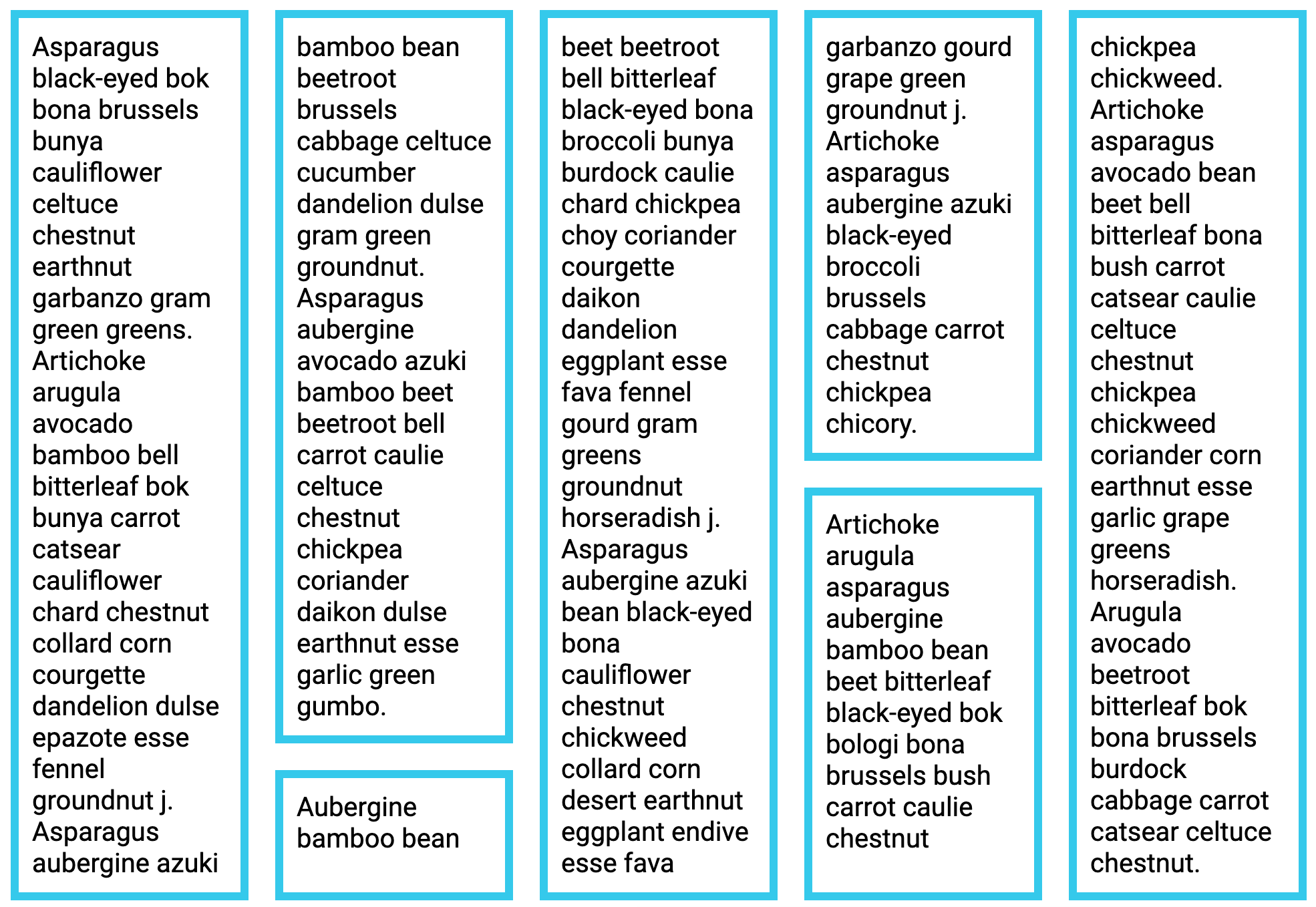 Multiple columns with cloned boxes.