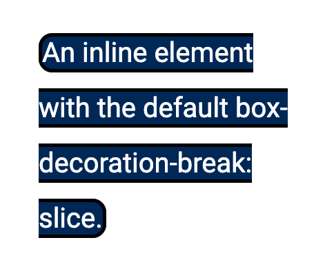 Une ligne de texte encapsulée avec un arrière-plan découpé en tranches.