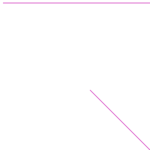 Une ligne horizontale et une ligne diagonale.