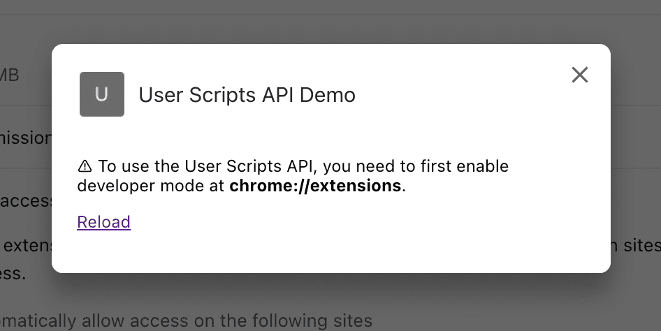 Flusso di onboarding di esempio per gli script utente.