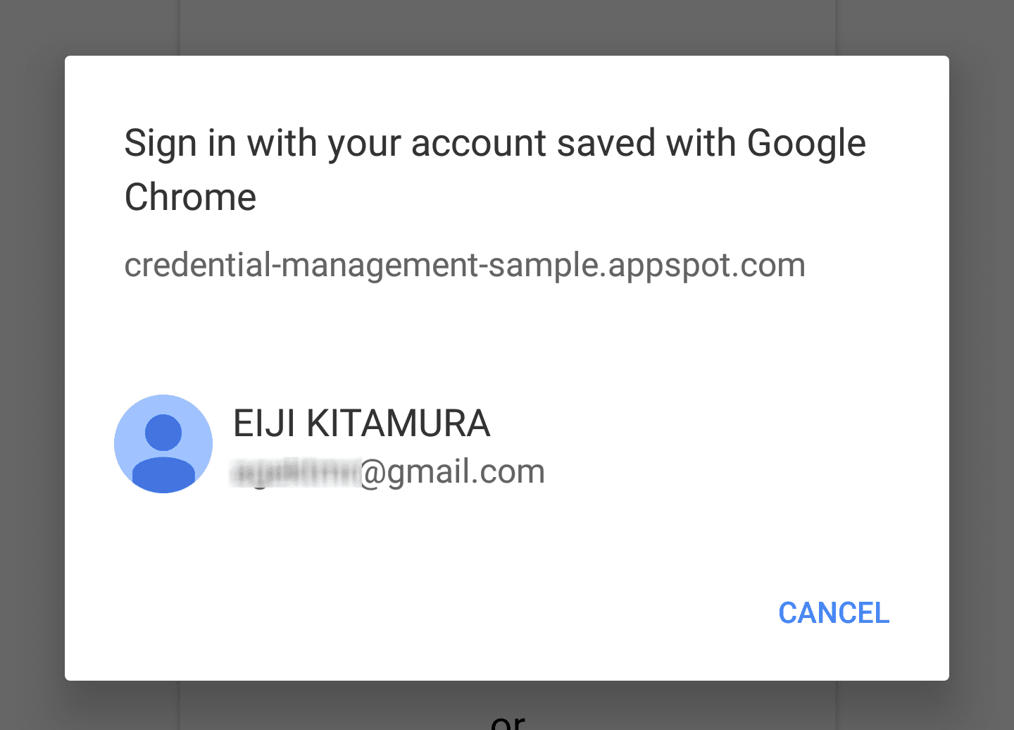 UI pemilih akun akan muncul agar pengguna dapat memilih akun untuk login.