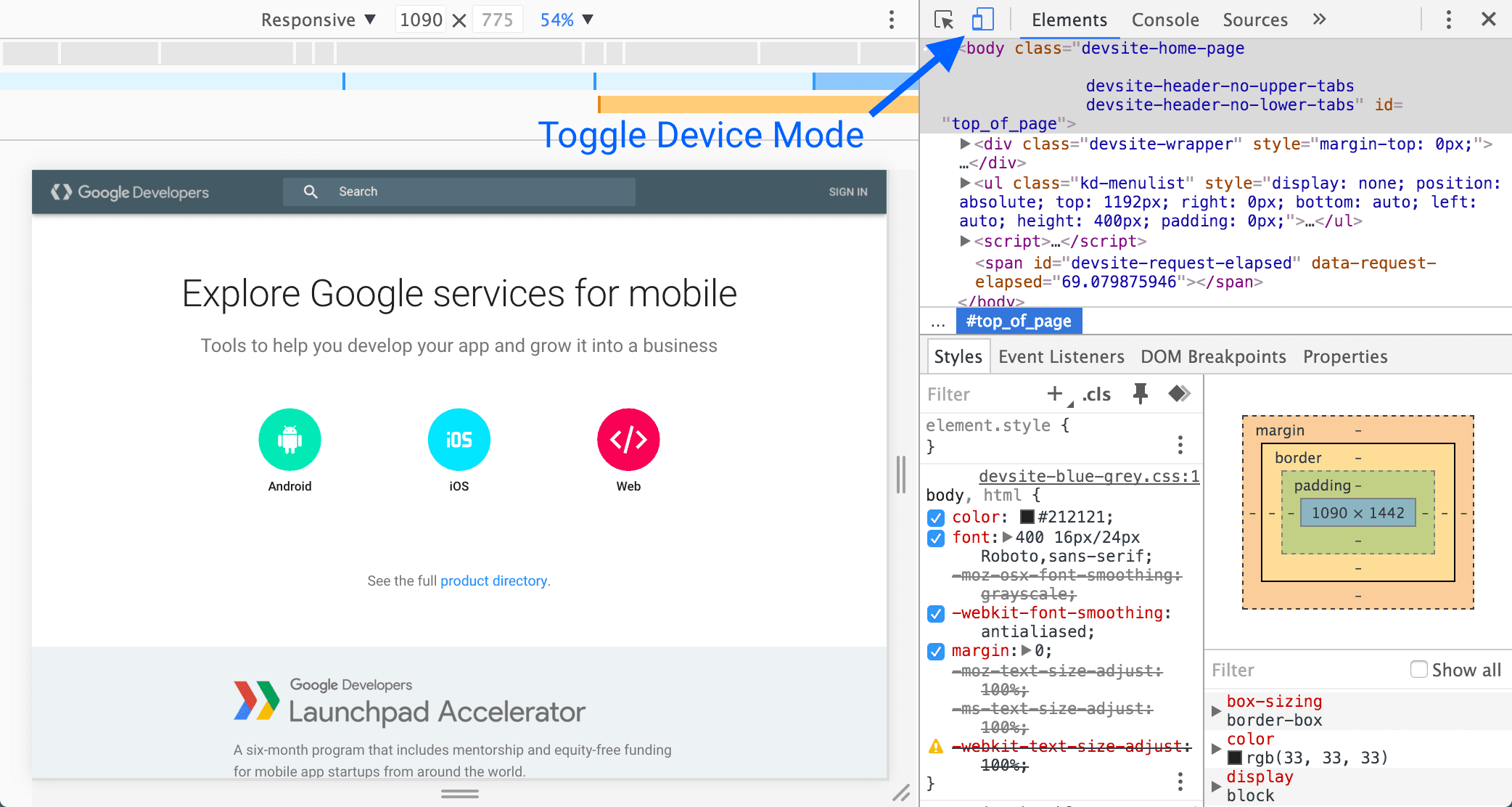 Nuova modalità dispositivo.