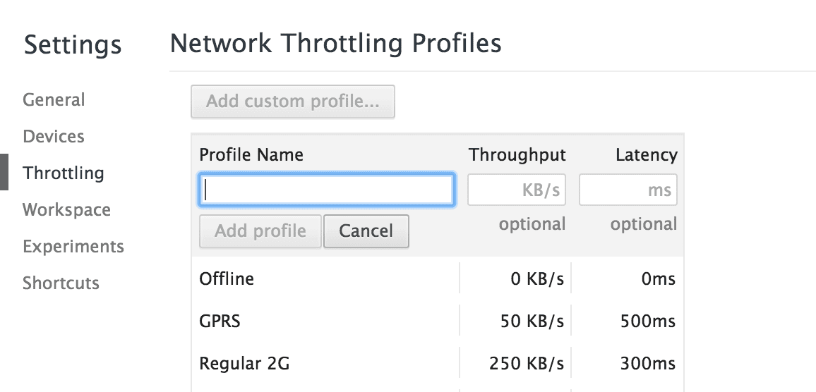 Benutzerdefinierte Netzwerkprofile