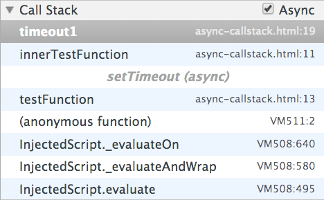 Async call stack.