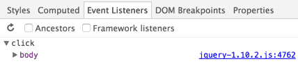 Objetos de escucha de framework desactivados