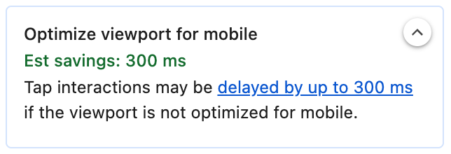 L&#39;insight &quot;Optimiser la fenêtre d&#39;affichage pour les mobiles&quot; lorsque la page de test ne comporte pas de fenêtre d&#39;affichage optimisée pour les mobiles
