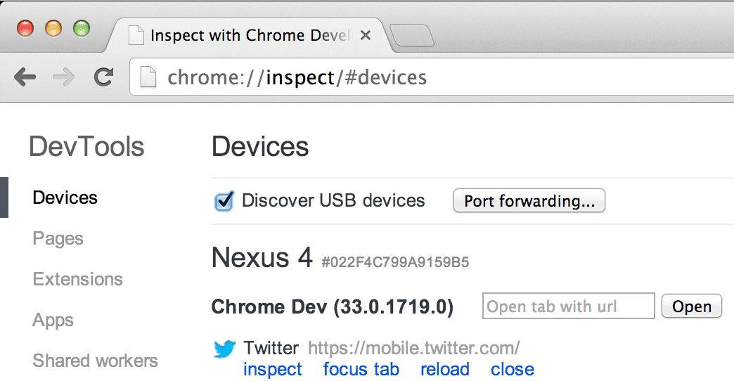 Menemukan perangkat yang terhubung ke USB.