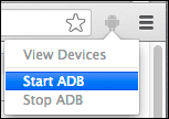 ADB extension menu.