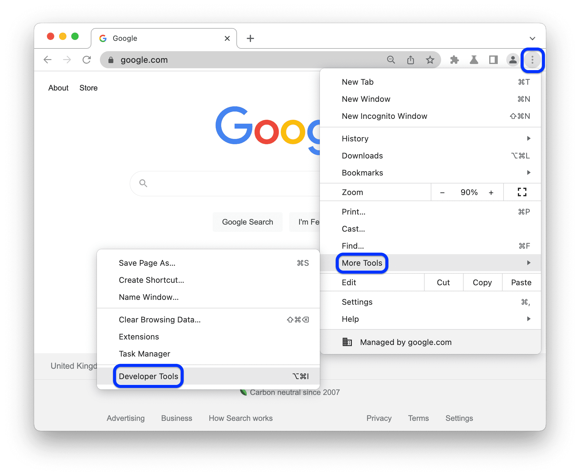 התפריט 'עוד כלים'.