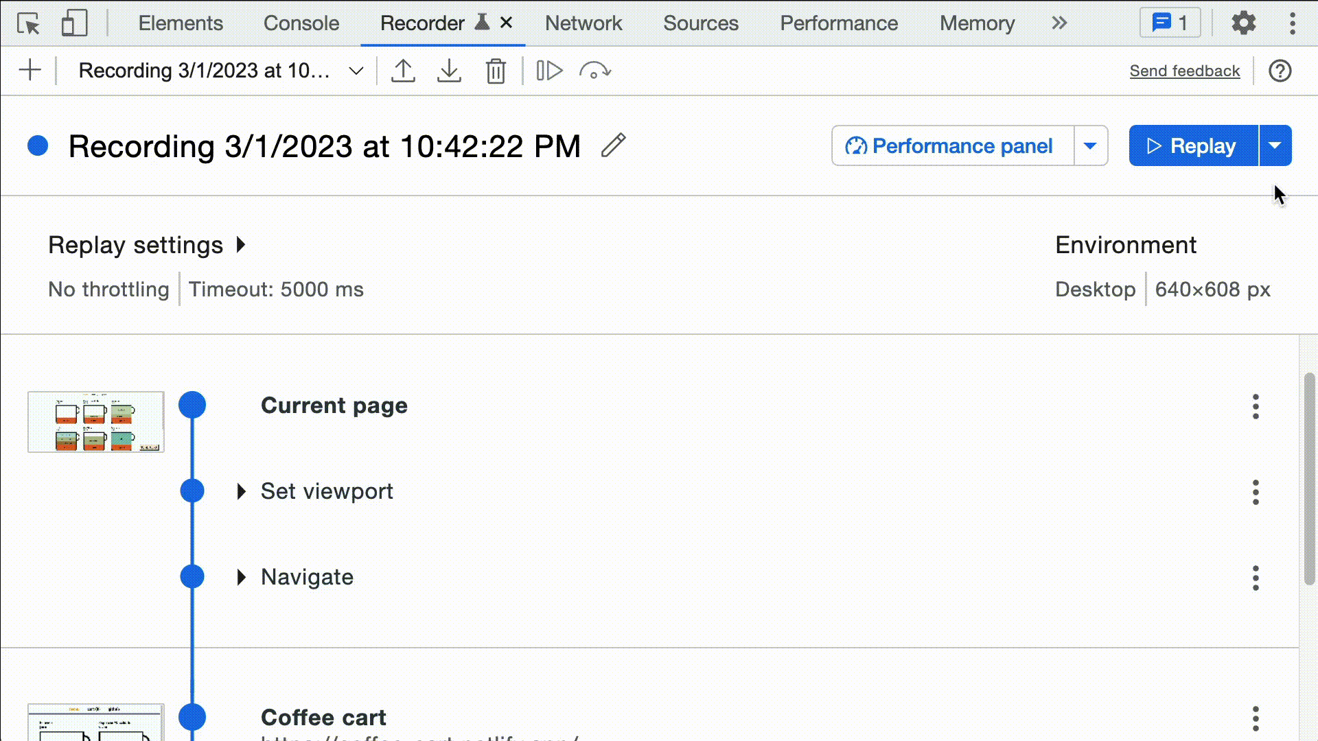 Les extensions de relecture permettent aux extensions d&#39;ajouter un panneau aux outils de développement pour configurer la relecture et afficher les résultats de cette relecture.