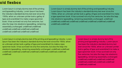 ตัวอย่างเลย์เอาต์ Flexbox แบบเก่า