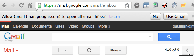 Usa la captura de pantalla de la ventana emergente de Gmail