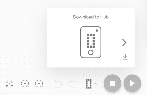 Interface utilisateur &quot;Télécharger dans le hub&quot; de LEGO Education SPIKE.