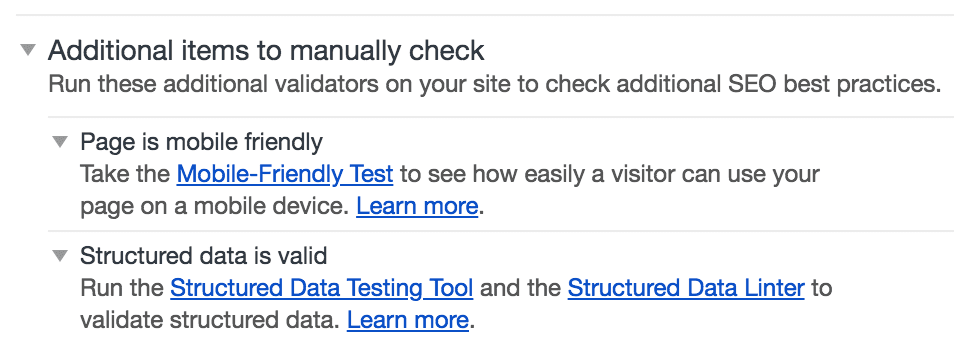 手動の SEO 監査。