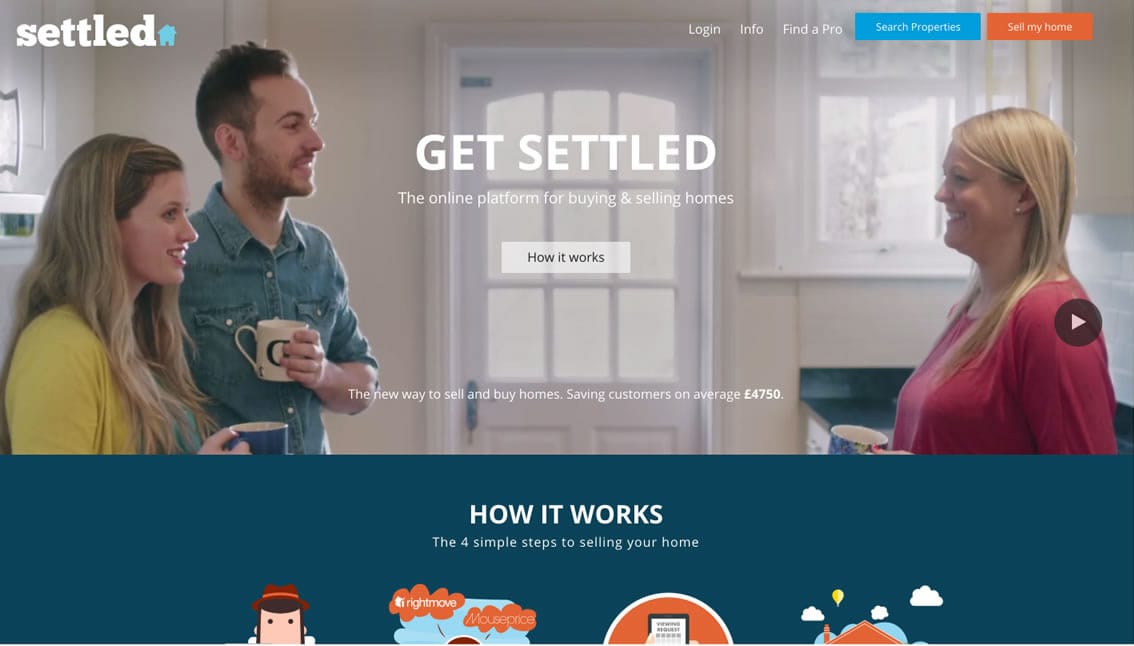 Settled website screenshot