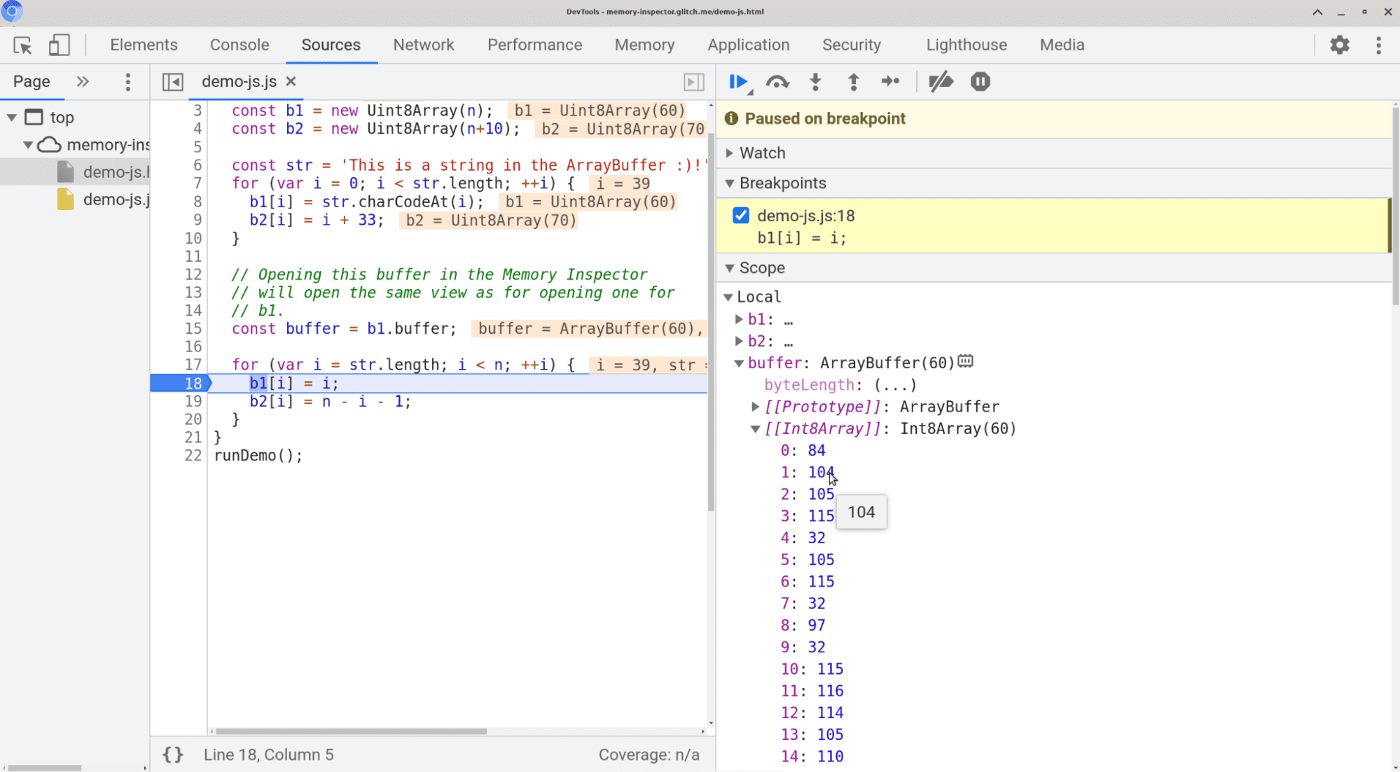 Bereikweergave in DevTools