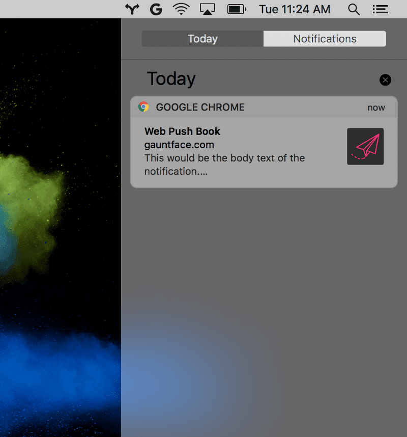Le notifiche di Google Chrome vengono visualizzate nel centro notifiche di macOS