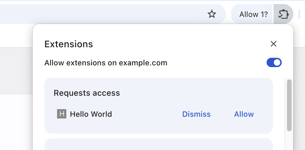 Permintaan akses situs di example.com