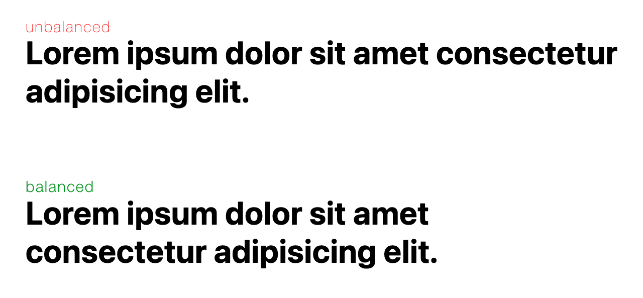 I due esempi precedenti vengono mostrati insieme: uno è contrassegnato come sbilanciato e l&#39;altro come equilibrato.