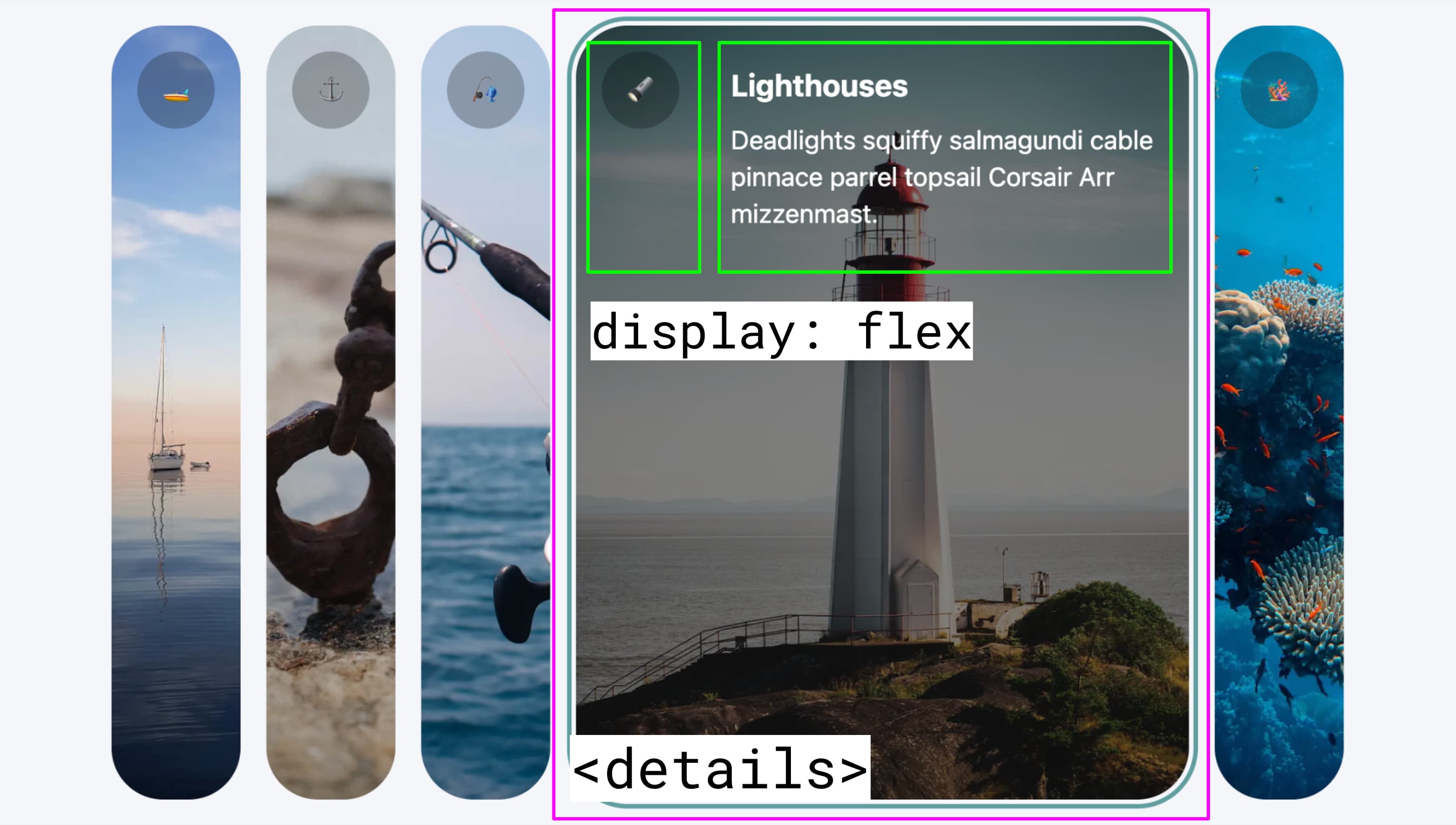 Widget a fisarmonica con layout flessibile