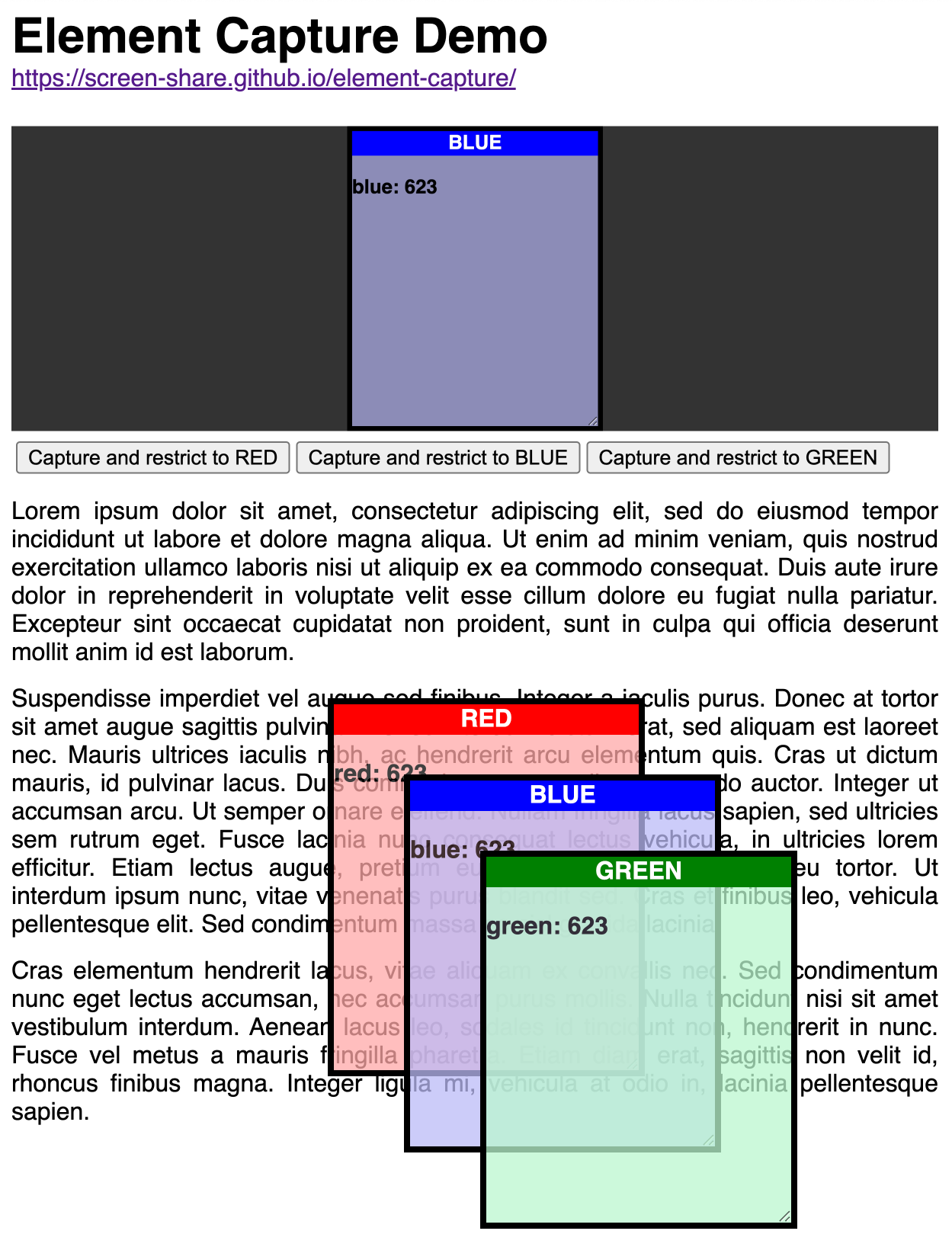 Öğe yakalama ile çakışık öğeler.