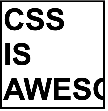 El cuadro cuadrado con texto CSS es asombroso, donde se desborda mucho.