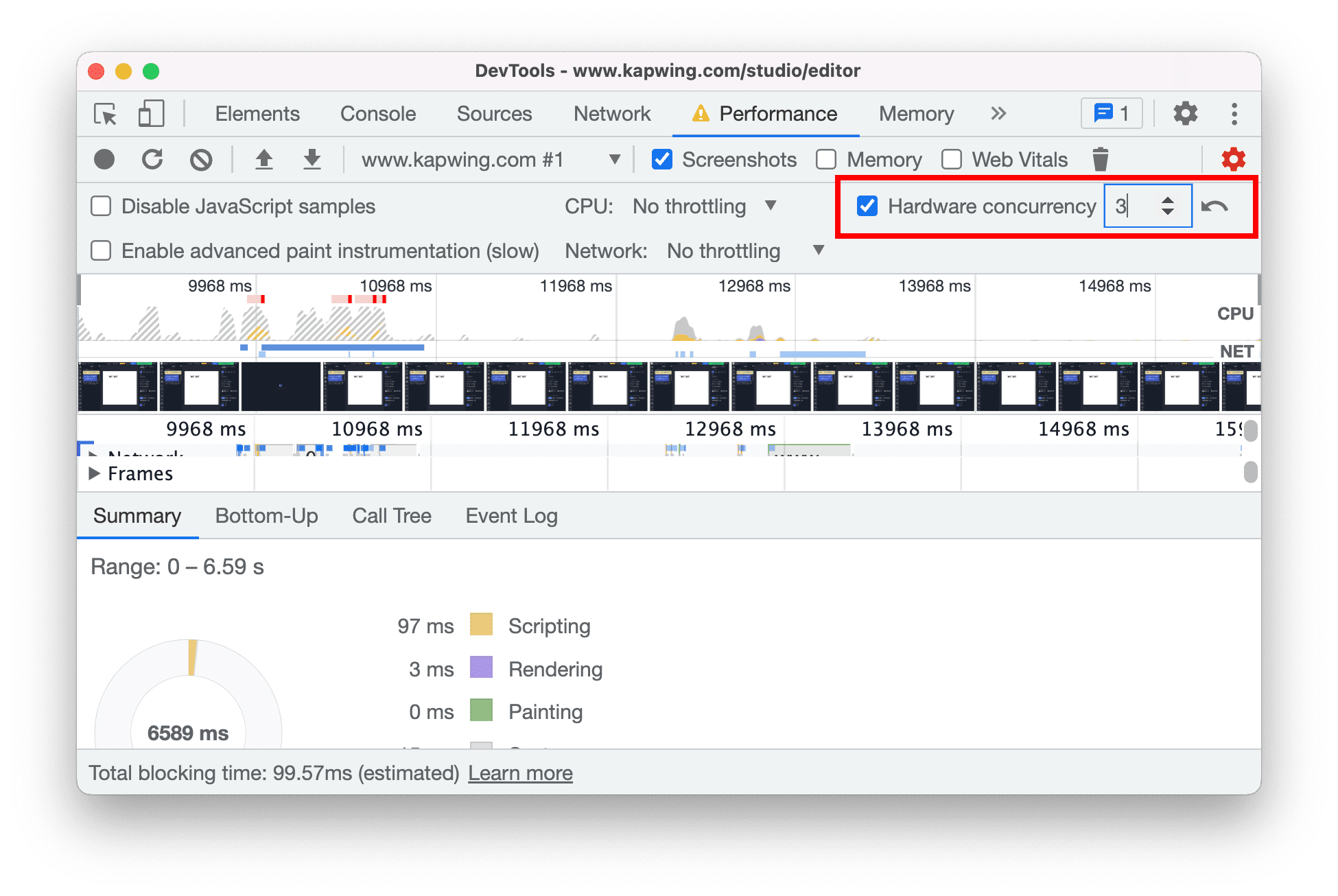 Simular a simultaneidade de hardware para gravações de performance