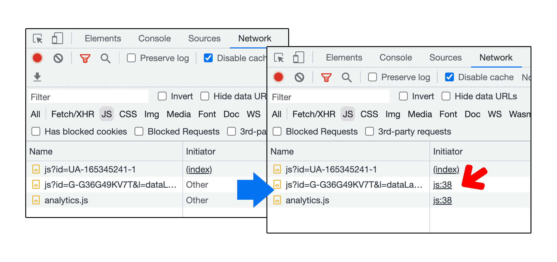 HAR インポートの完全なイニシエータ情報をサポートします。