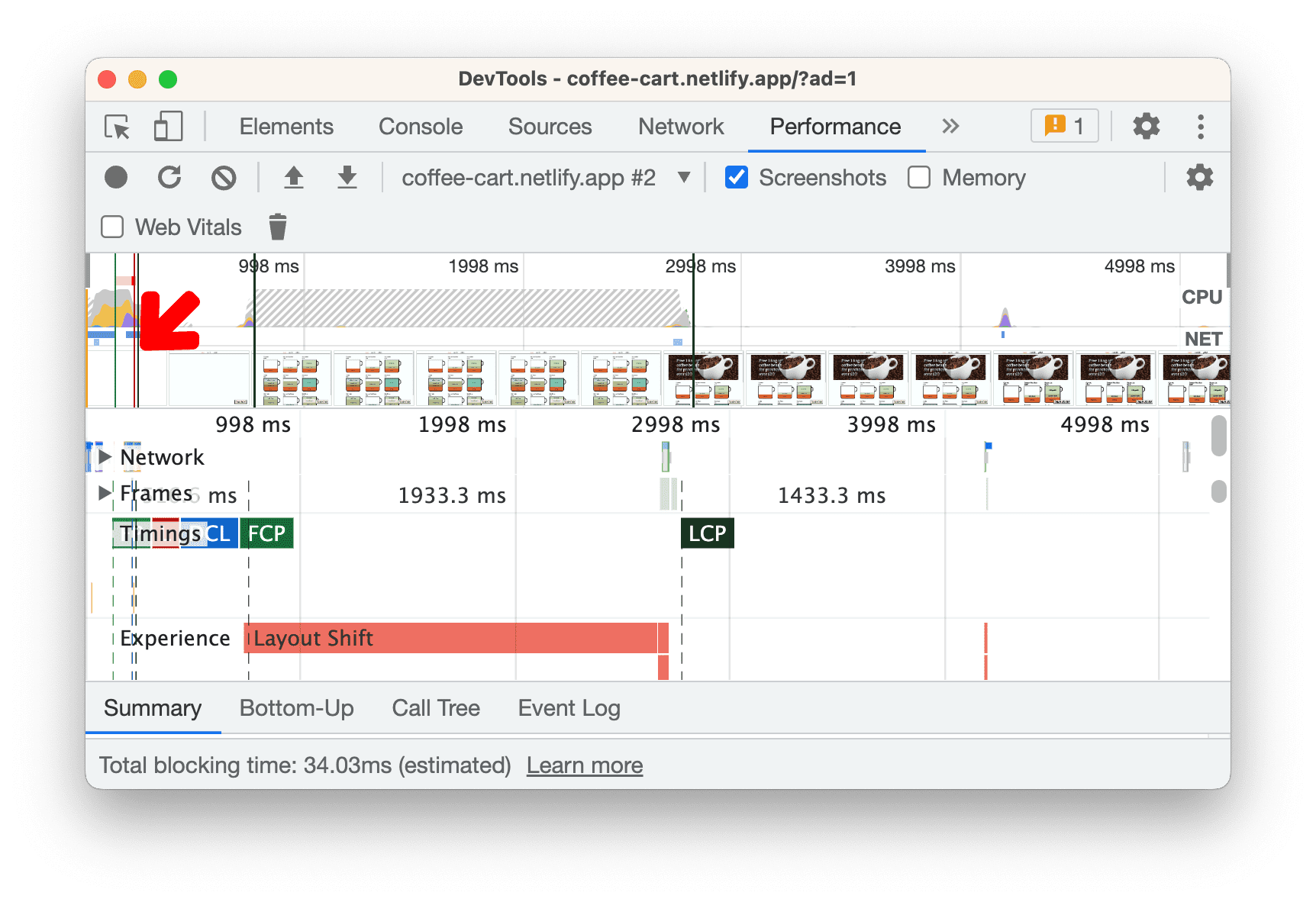 Clearing Performance Panel on reload.