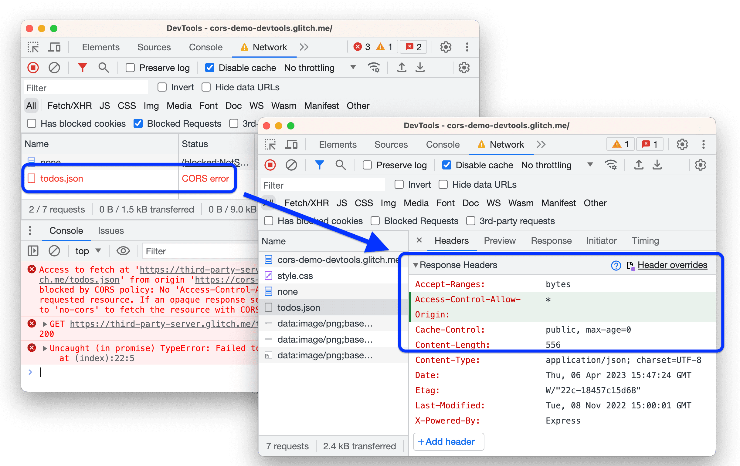 CORS-fout opgelost door een header-override.