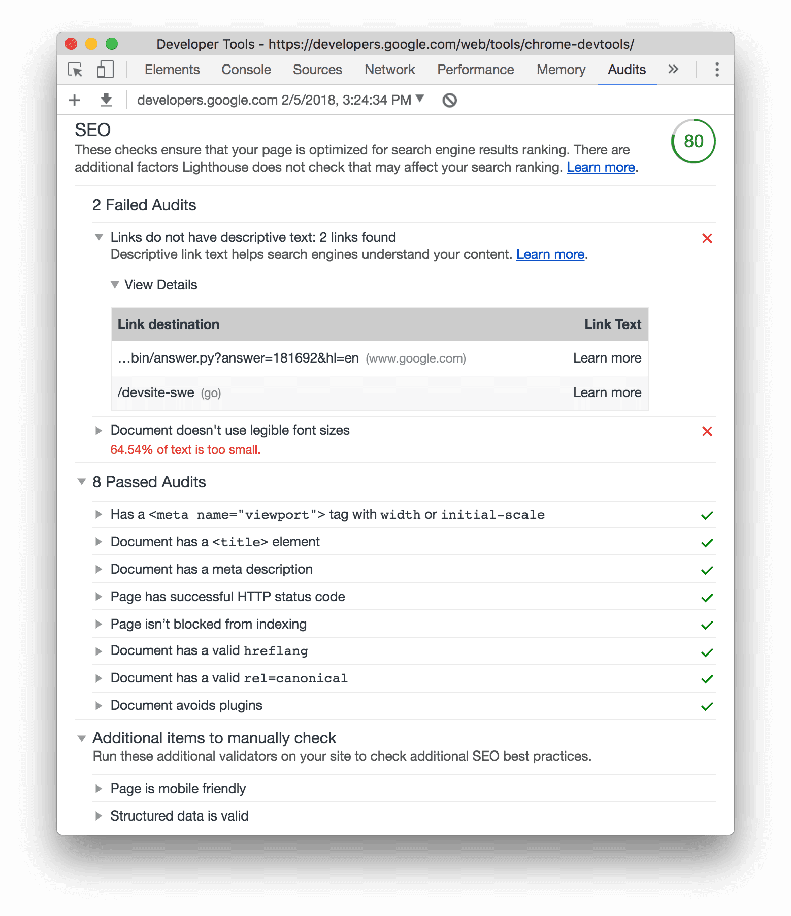 Nouvelle catégorie d&#39;audits SEO.