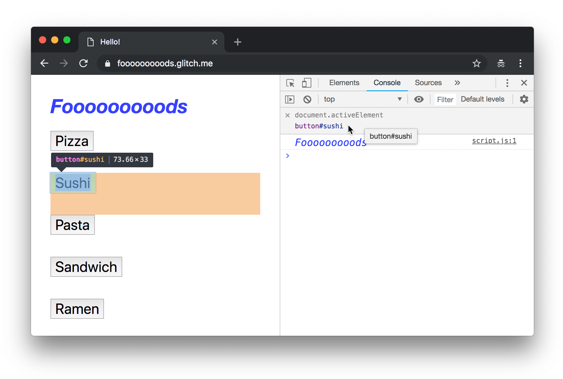 Pointez sur un résultat d&#39;expression en direct pour mettre en surbrillance le nœud dans le viewport.