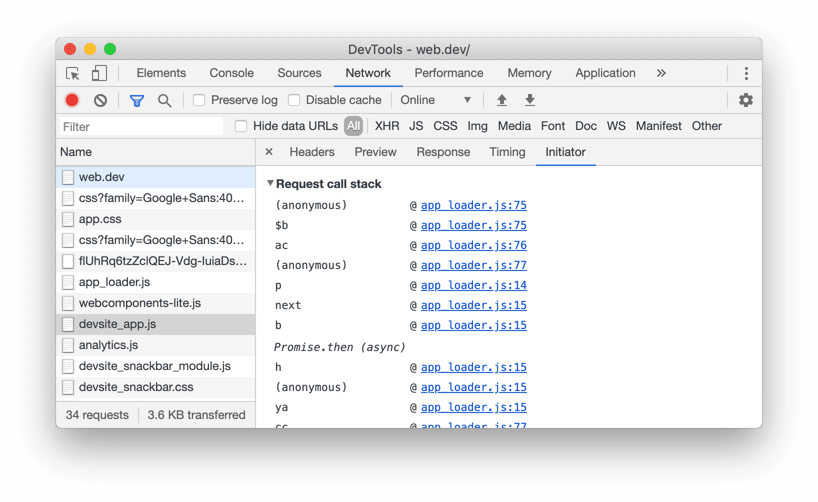 تب Initiator.