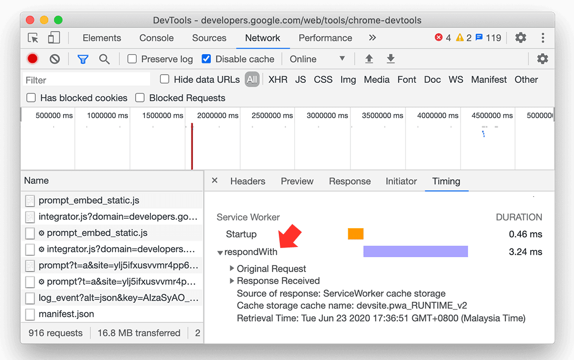 service worker `respondWith`