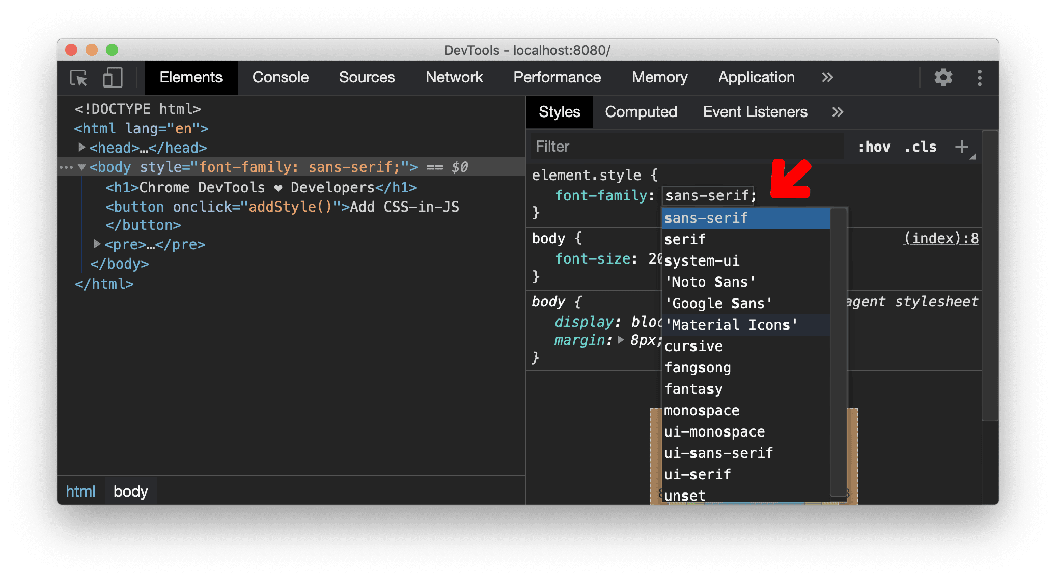 تکمیل خودکار فونتهای سفارشی