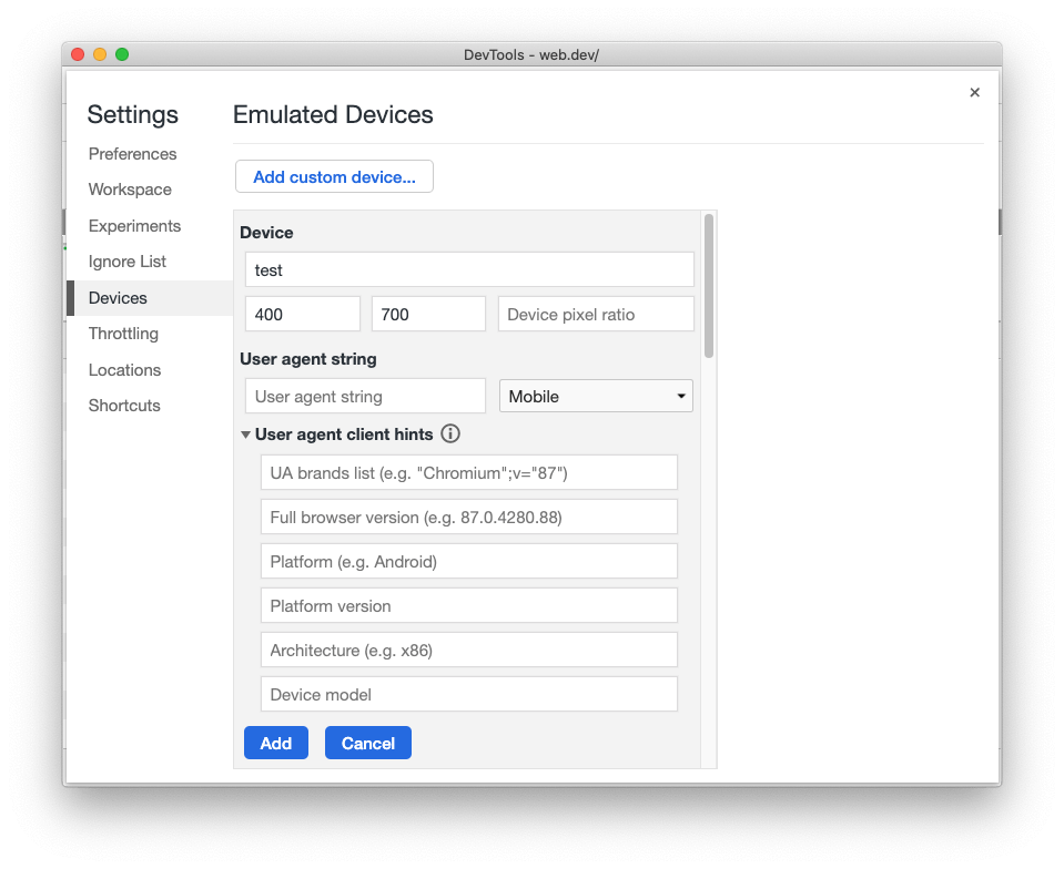 User-Agent Client Hints API の編集