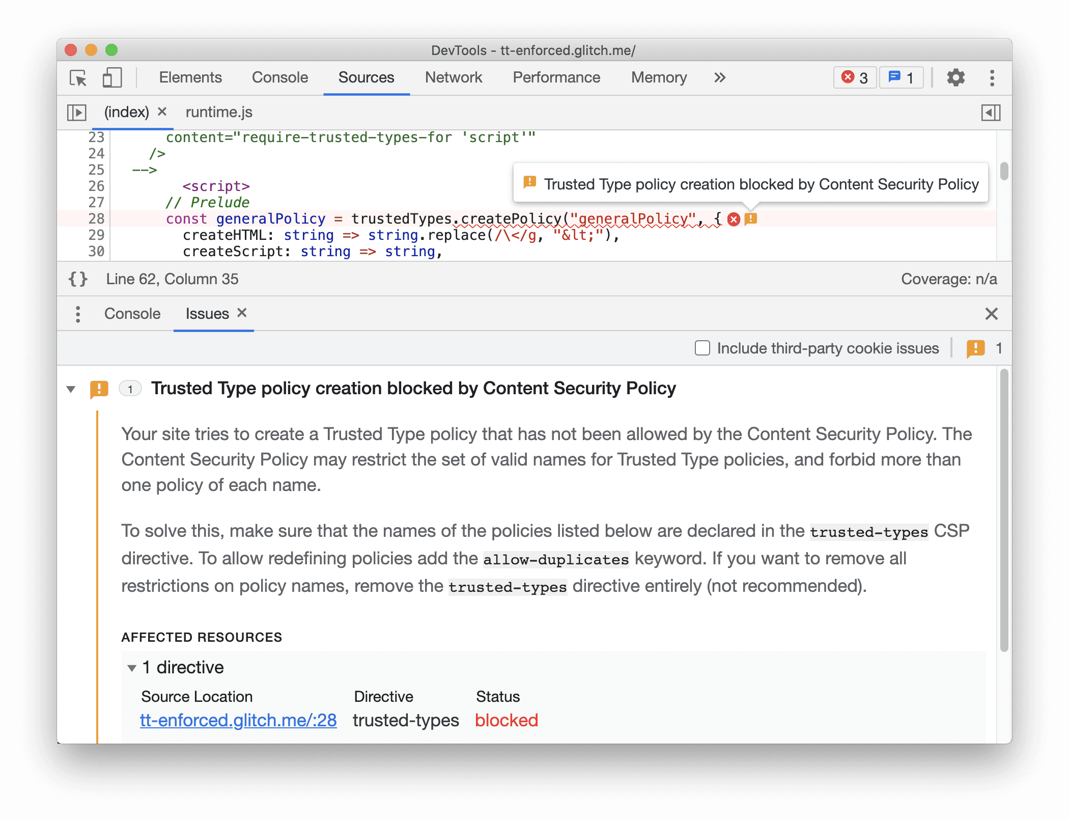 Problem im Quellenbereich mit dem Tab „Probleme“ verknüpfen