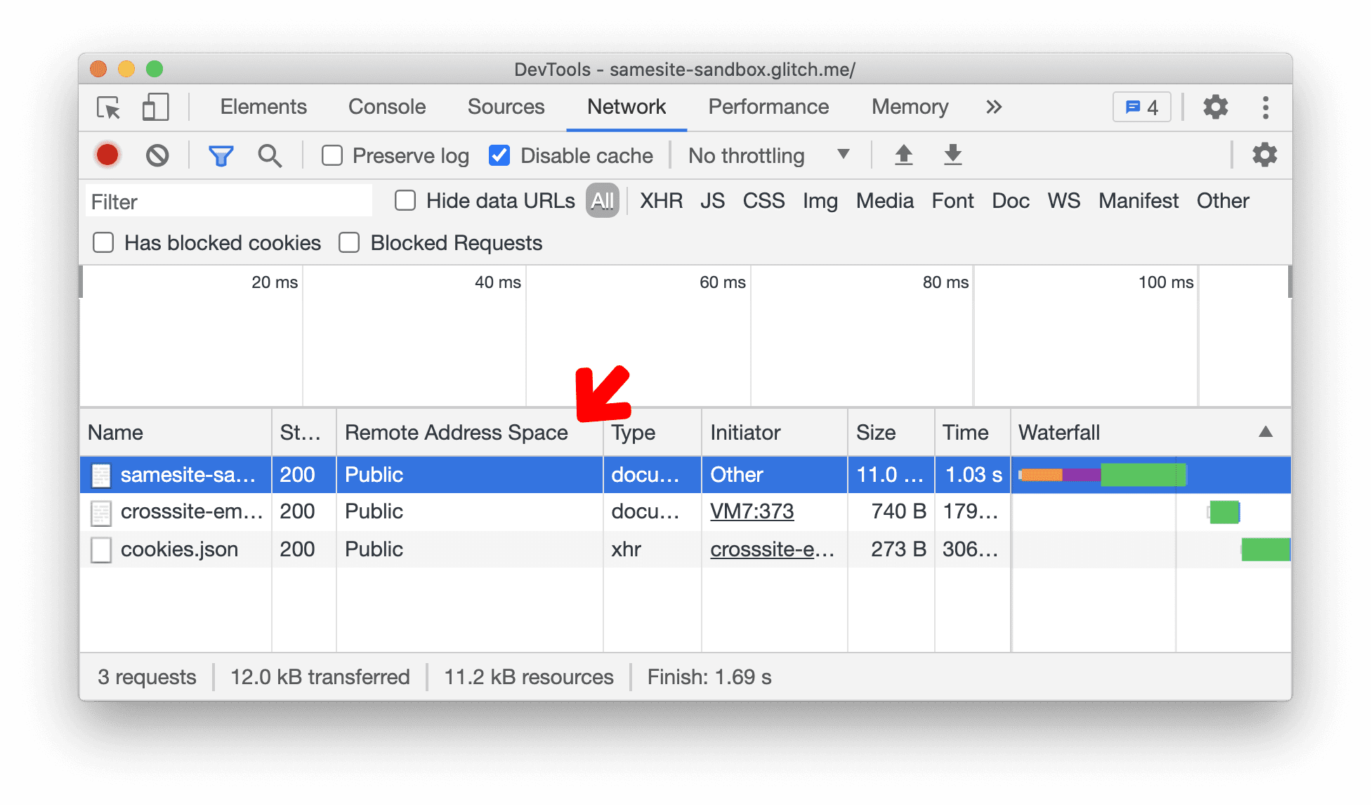 Neue Spalte „Remote Address Space“