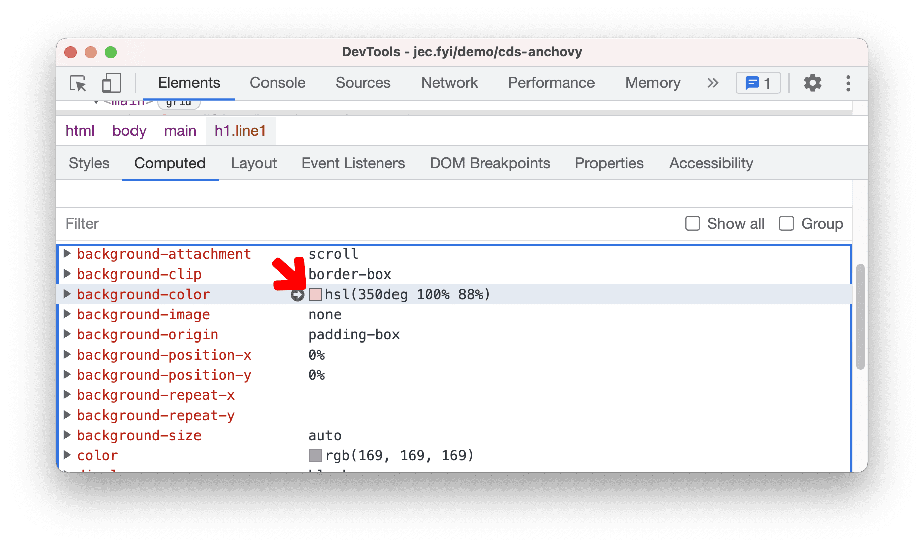 Umschalttaste + Auf Farbvorschau klicken, um das Farbformat zu ändern