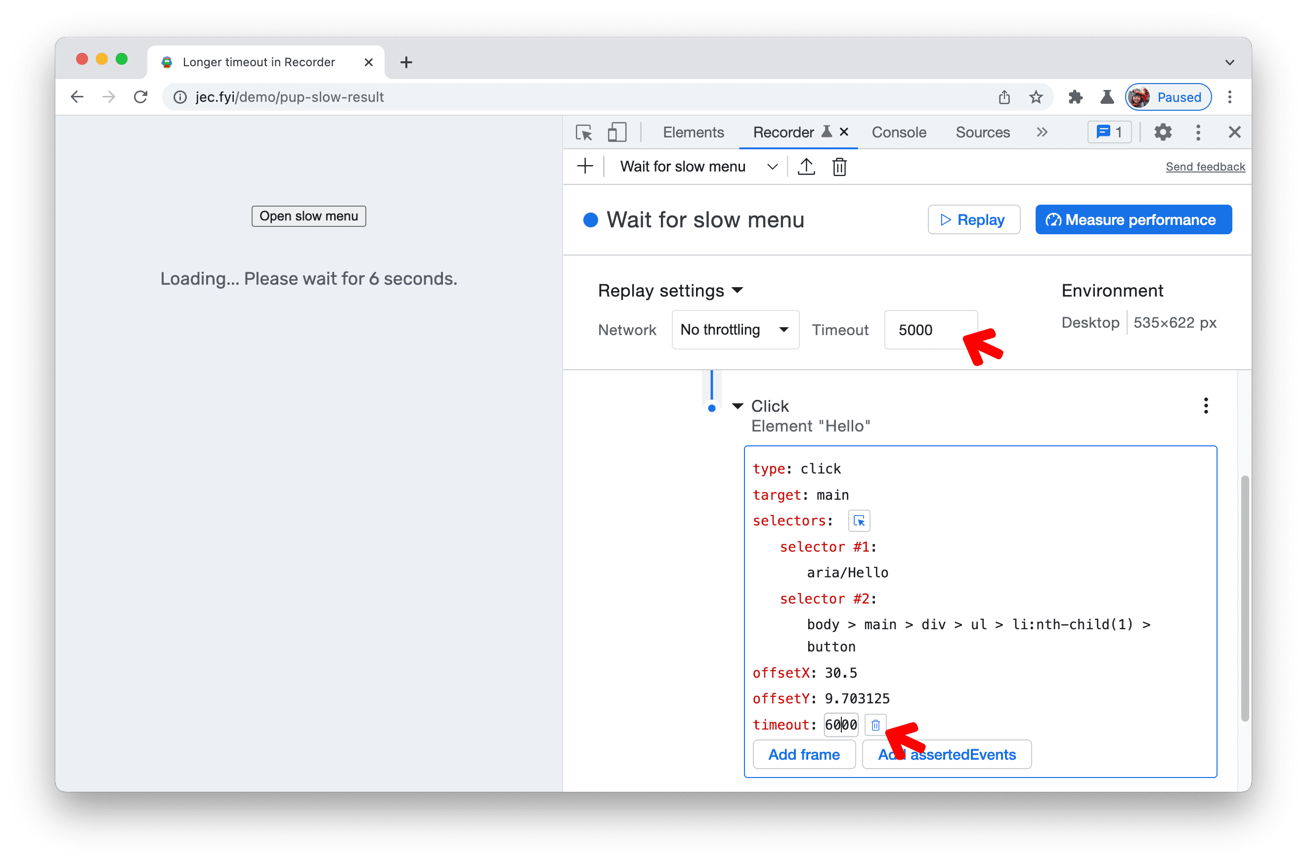 configuración del tiempo de espera para el registro del flujo de usuarios