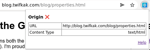 Validador de SXG que muestra una marca cruzada (❌) y un tipo de contenido de texto/html
