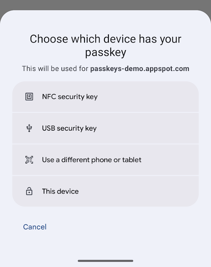 Los usuarios también pueden elegir entre opciones de acceso alternativas.