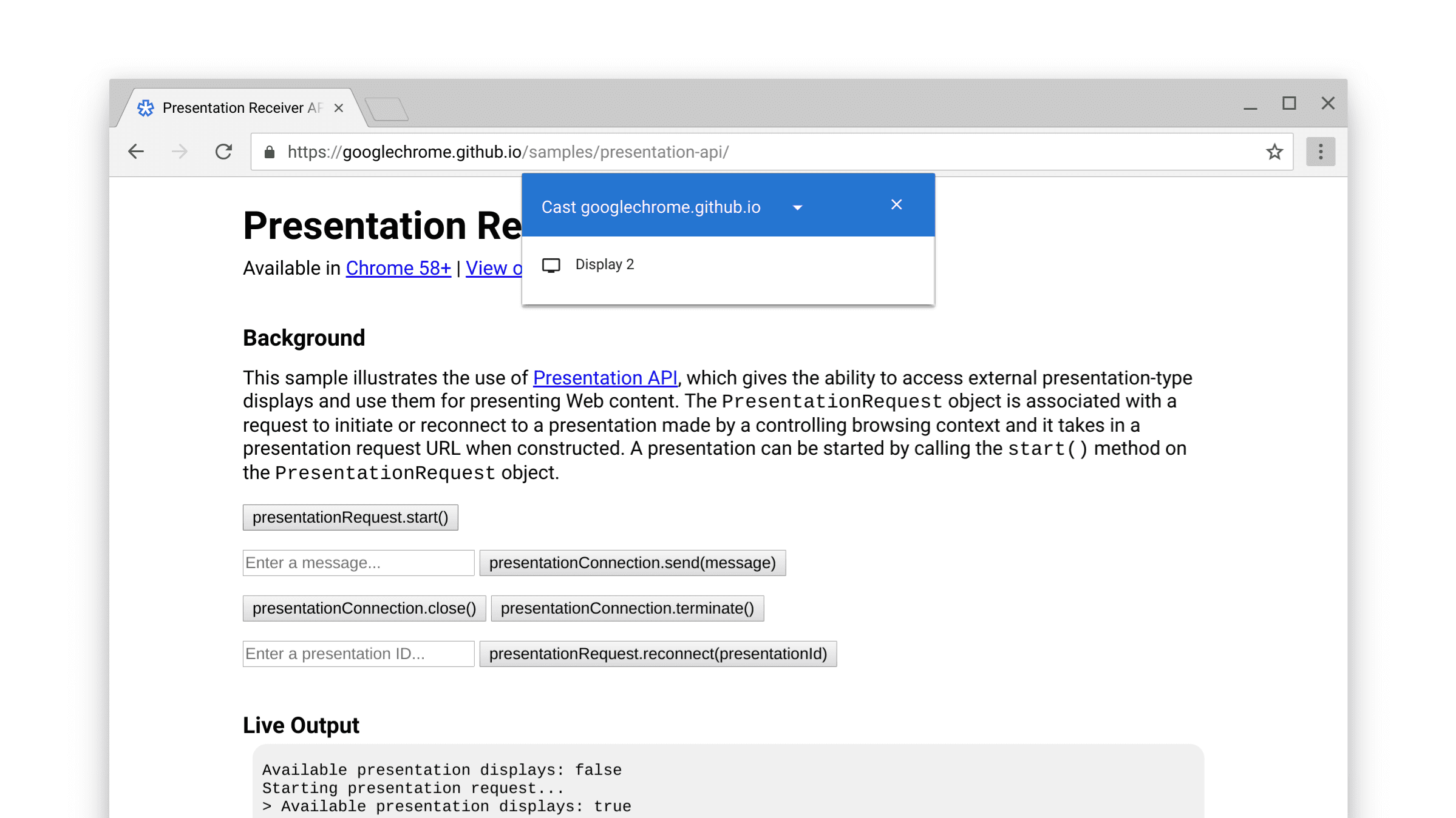 Auswahl für die Präsentationsanzeige