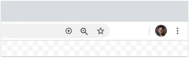 Terdapat bug omnibox dengan ikon zoom dan instal.