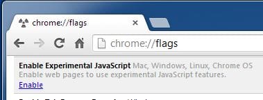 Funciones experimentales de Chrome.
