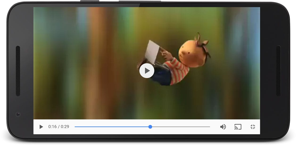 Zrzut ekranu pokazujący odtwarzanie filmu z szybkością odtwarzania ustawioną na 2.