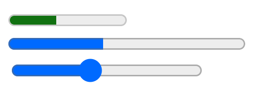 A variety of slider controls.